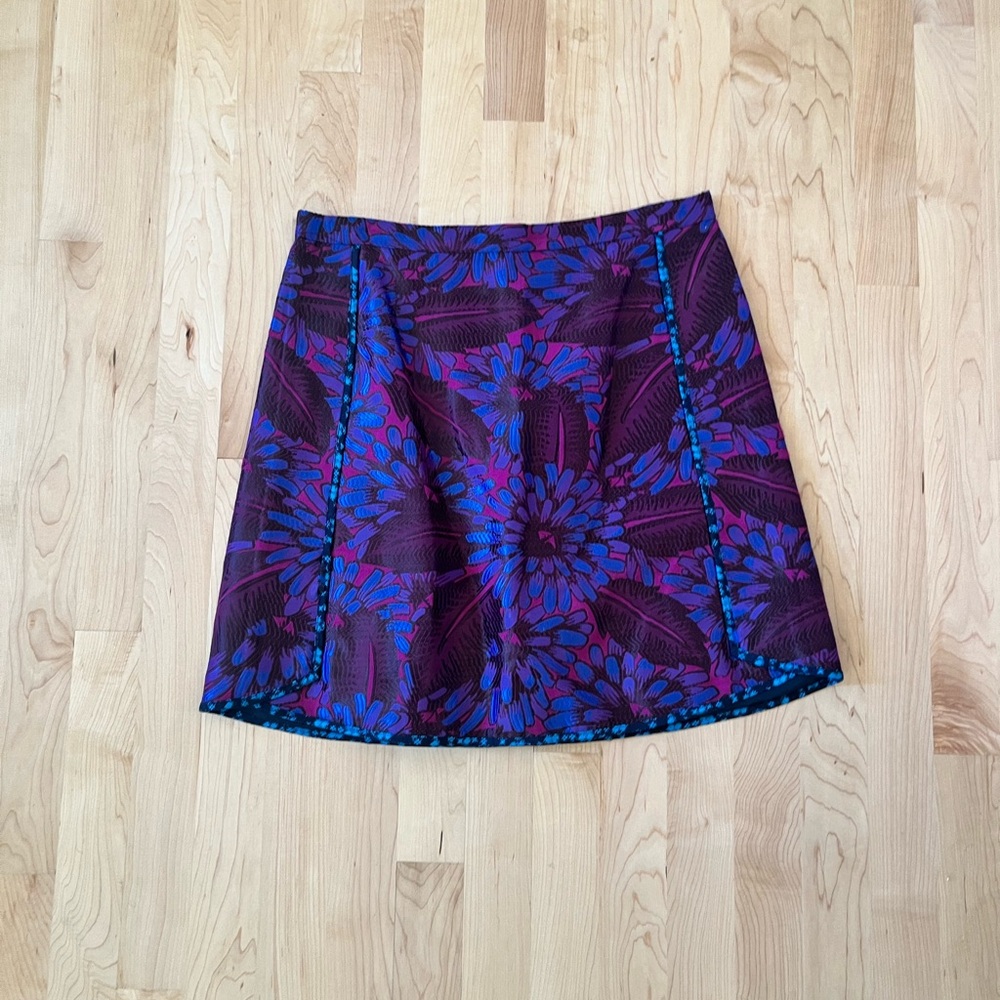 J. Crew Purple and Blue Floral Mini Skirt